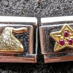 Lot of 2 18k Star and Hershey Kiss Charms For DynaFlex Italian Charm Stretch Bra